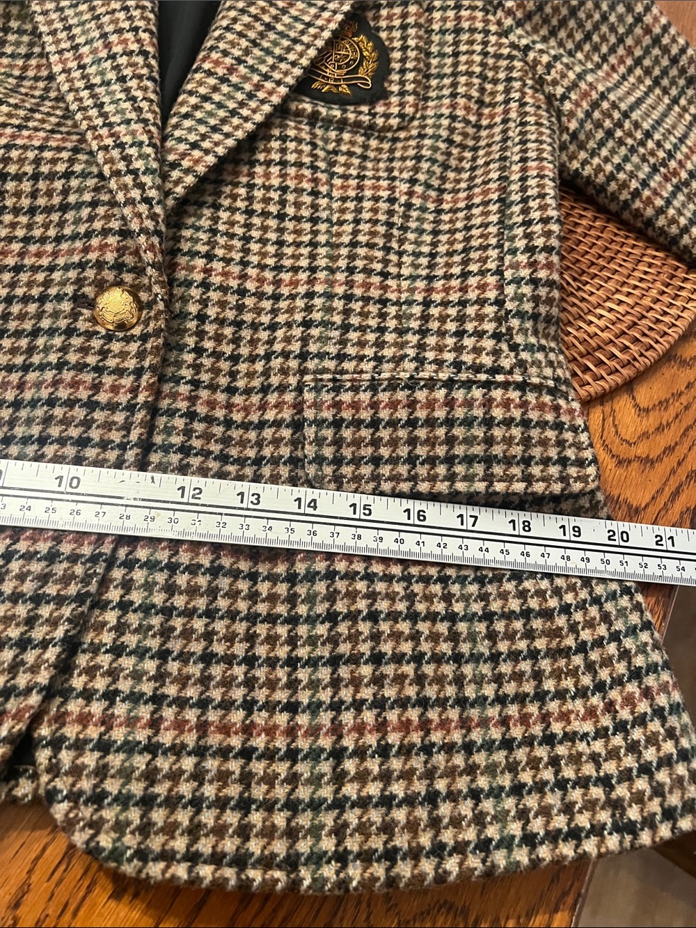 Lauren Ralph Lauren Tweed Blazer with LRL Crest EEEUC - Picture 10 of 14